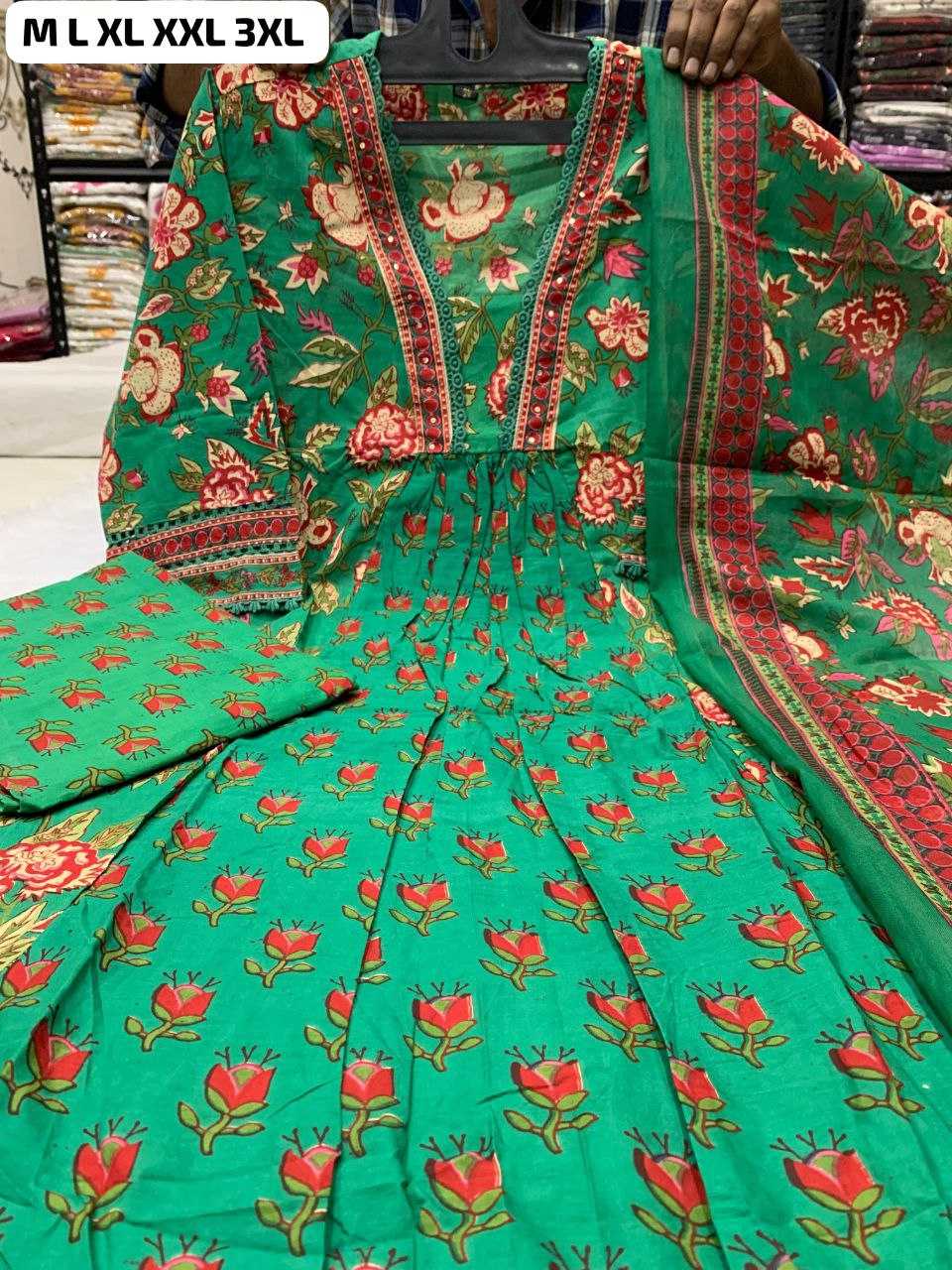Cotton  Anarkali Suit